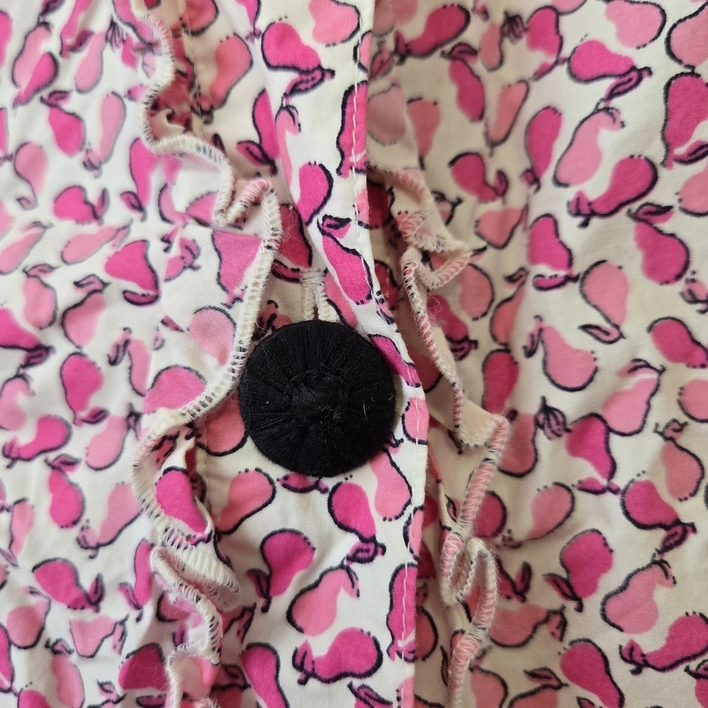 Lilly Pulitzer Pears Half Sleeve Top Pink Black & White Size 2 - Picture 5 of 10